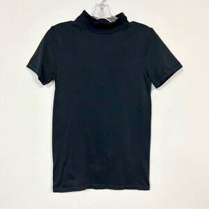 ALBERTO MAKALI 🐜 Short Sleeved Mock Neck Stretch Top - Size L Fits M